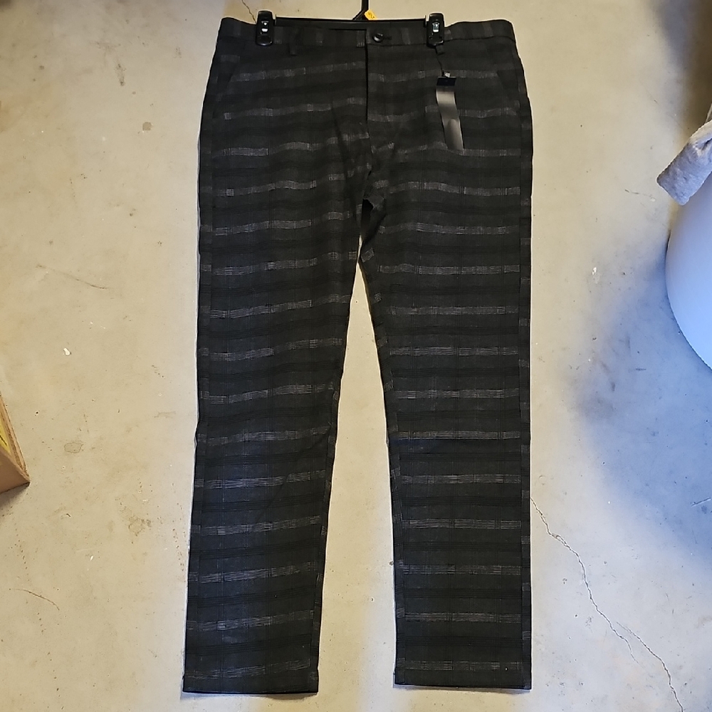 Nwt Black and Gray Striped Pants